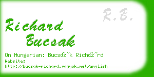 richard bucsak business card